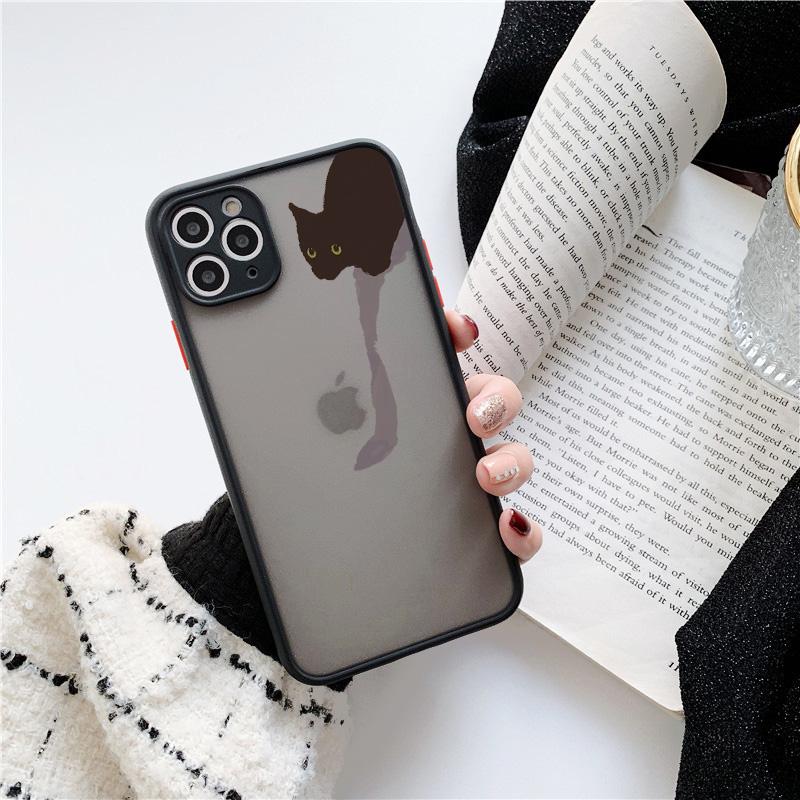 Милый мультяшный черный кот Животное Мягкий чехол для телефона Для iphone 7 8 Plus SE2 X XS MAX XR 15 14 11 12 13 Pro Max Ударопрочная задняя крышка