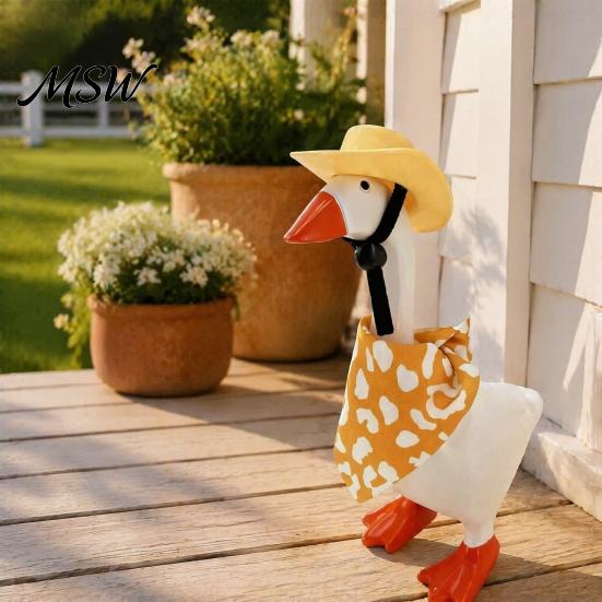 Cute Mini Sunglasses for Duck 7 Inch Desk Goose Clothing Accessories Set, Cowboy Hat Bow Scarf Leopard Print Decorative Ornament Clothes Dress Outfit,