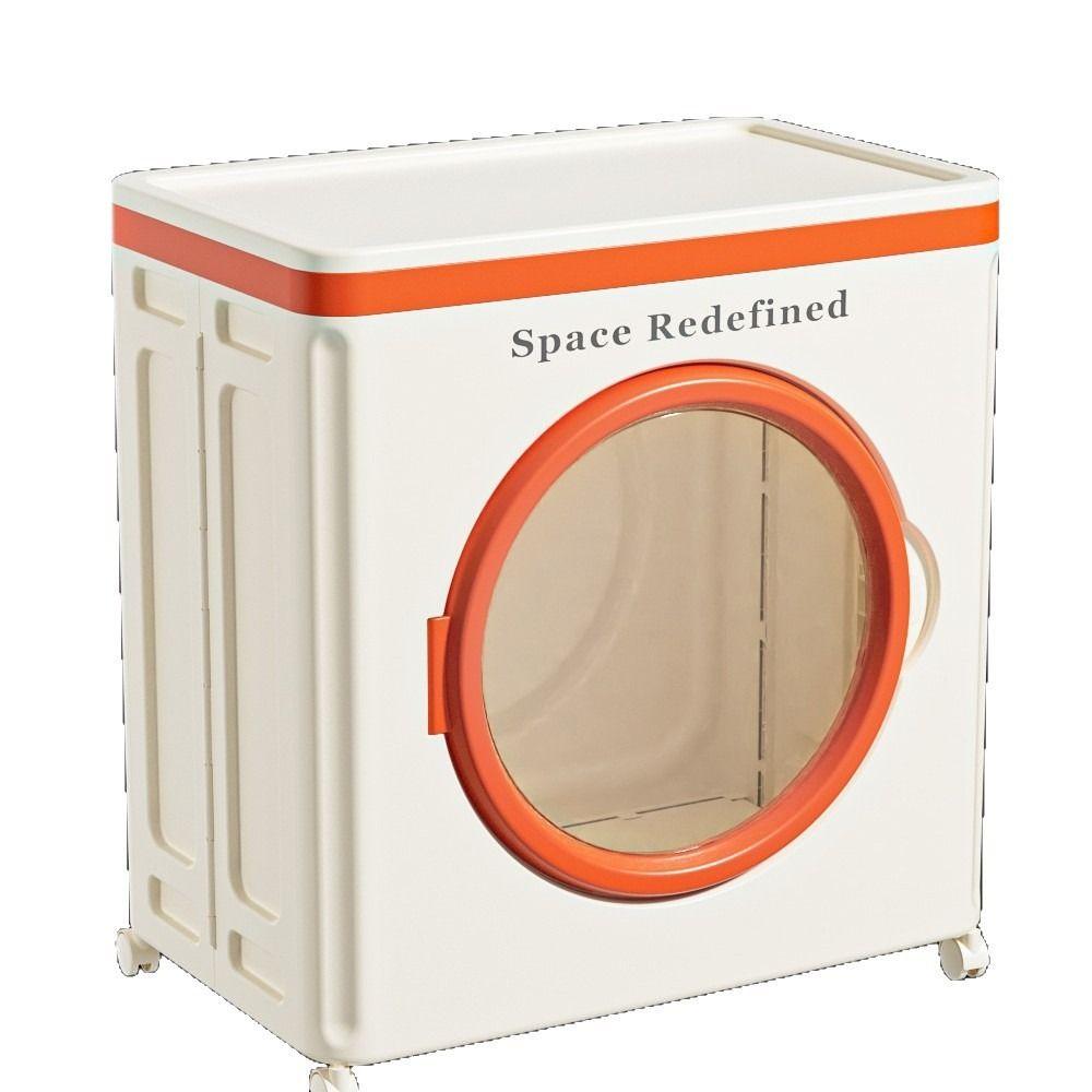 Durable Foldable Storage Cabinet Large Capacity Dustproof Toys Storage Basket Household with Pulleys Clothing Organizer