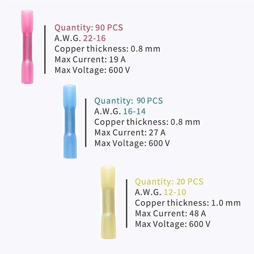 20 Pcs Connectors Kit Crimp Terminals Waterproof Wire Connection Pipe Heat Shrink Connectors Home