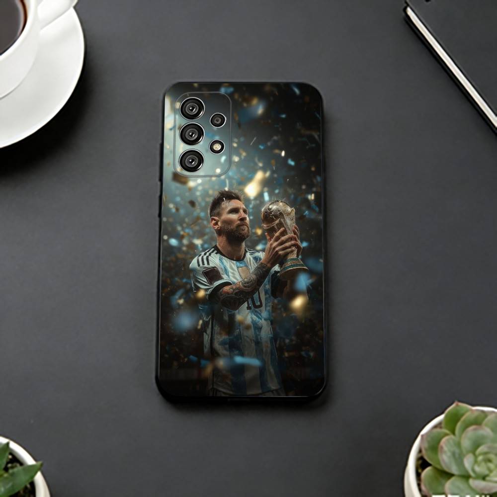 Lionel Messi football Phone Case Black Silicone Soft For Samsung S25,S24,S21,S22,S23,S30,Ultra,S20,Plus,Fe,Lite