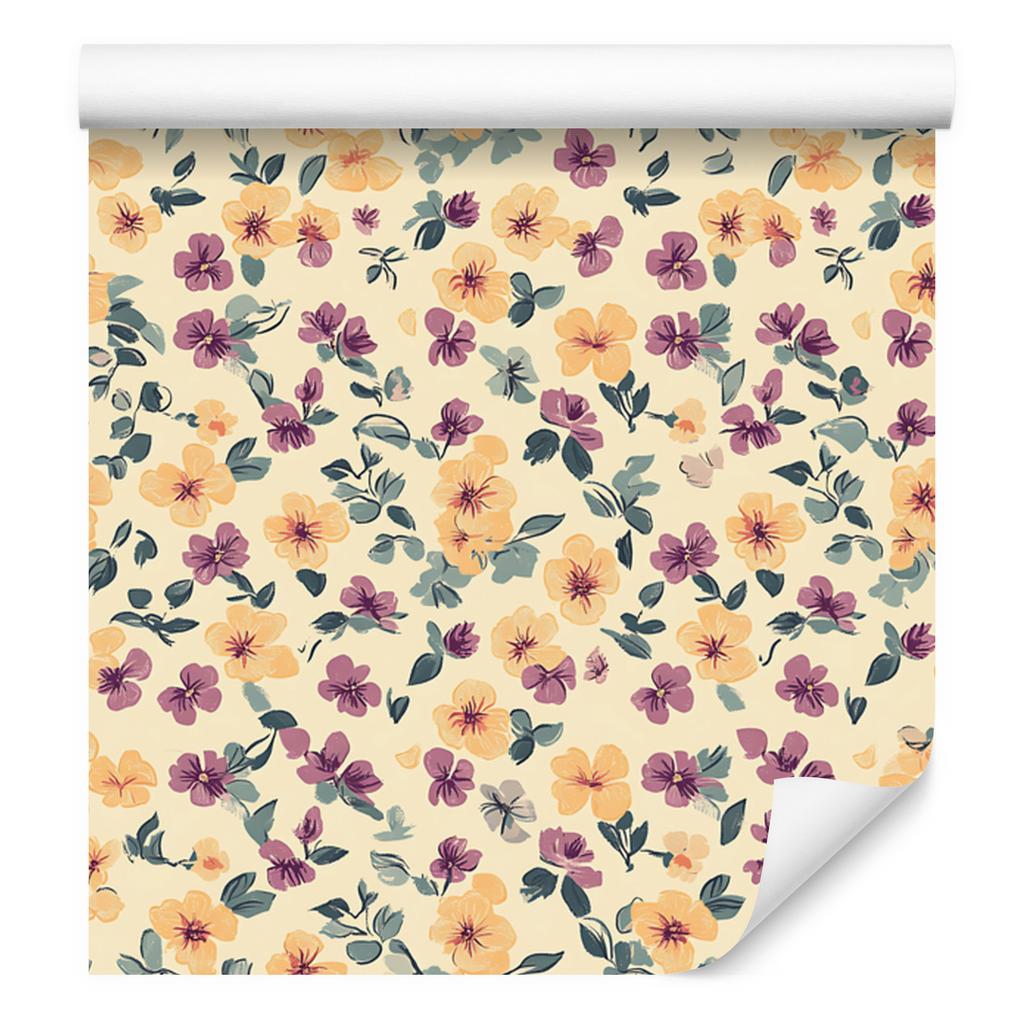 Cream and beige flowers wallpaper for living room and bedroom 50x1000