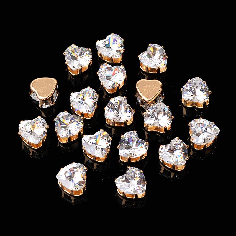 Стразы из циркония с плоской основой в форме капли кубического циркония Когти Пришиваем прозрачный циркон для колец Серьги Аксессуары для одежды своими руками