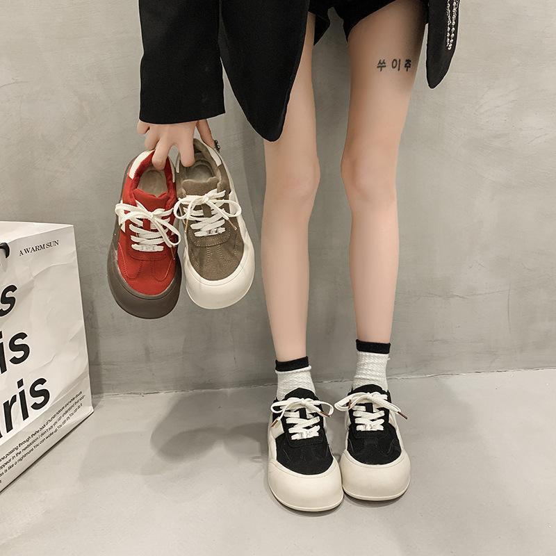 Женские зимние кроссовки на подкладке из искусственного меха, уличные повседневные теплые кроссовки из искусственной кожи на толстой подошве, противоскользящая спортивная обувь с флисовой подкладкой для женщин