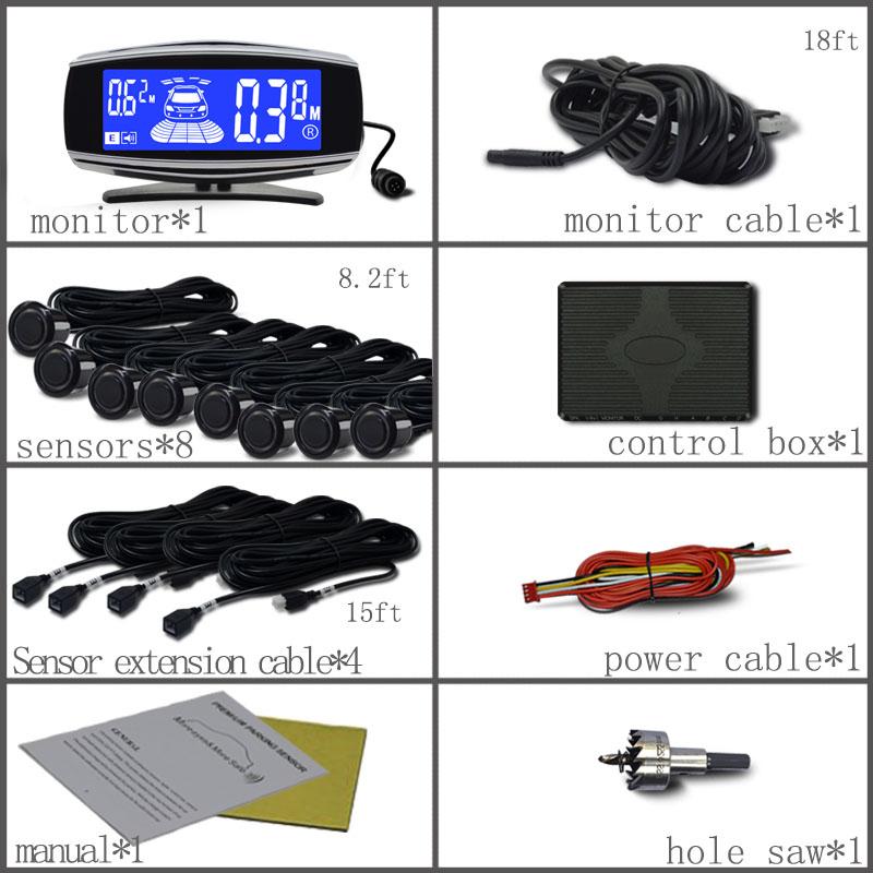 Parktronic 8 Датчик парковки Автомобильный Автомобильный Радар Реверса Резервного Копирования Электроника Задний Автоматический Детектор Комплект Помощи Заднему Ходу Зуммер