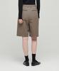 MUSINSA STANDARD WOMAN Women'S Wide Bermuda Half Slacks [Dusty Beige]