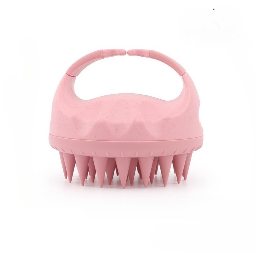 Beige Silicone Scalp Exfoliator, Shampoo Brush & Hair Scalp Massager for Dandruff Removal & Scalp Care