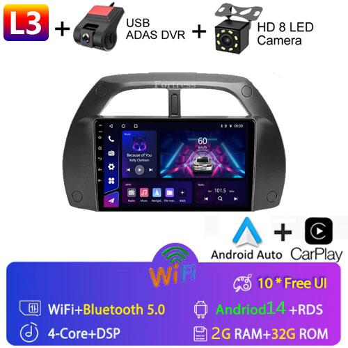8G+128G CarPlay 2din Android AutoRadio GPS мультимедийный проигрыватель для Toyota RAV4 Rav 4 2001 2002 2003-2006 DSP IPS 2 DIN стерео