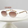 Новые Модные Женские Солнцезащитные Очки Без Оправы, Режущий Край, Ретро Нейтральная Эллиптическая Оправа, Солнцезащитные Очки с Защитой от УФ-лучей UV400