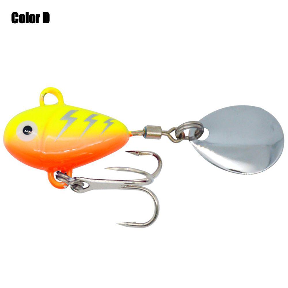 Sinking Rotate Spoon Metal Sequin Treble Hook Wobblers Crankbaits VIB Lure Metal Fishing Bait