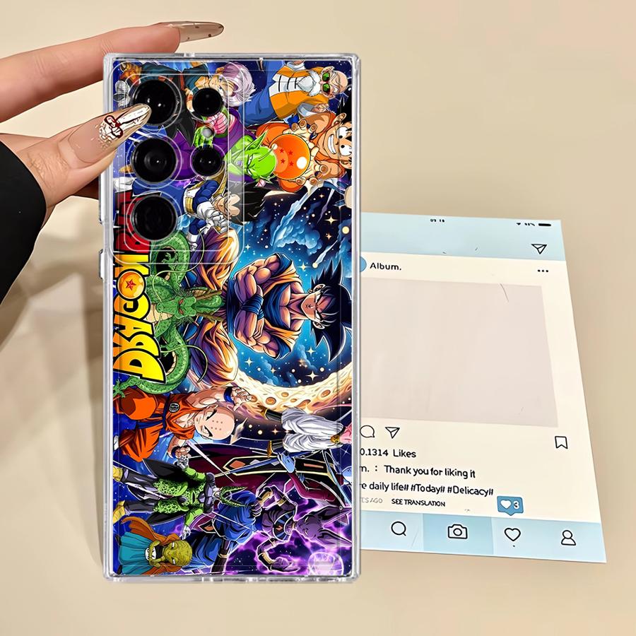 Чехол-бампер с рисунком из аниме Dragon Ball для Samsung Galaxy S22 FE Note 20 Ultra 10 S21 S24 S25 Edge S20 Plus S23 Ultra S26