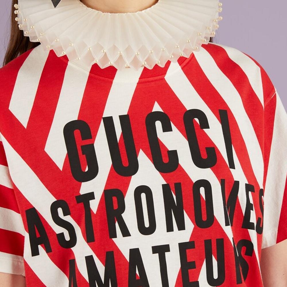 GUCCI T Shirts Women's Red Crew Neck Thin 726741-XJE63-9095