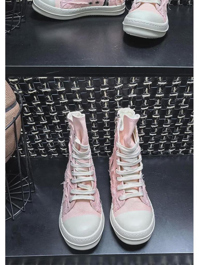 Unisex Casual 3D Sole High-Top Canvas Sneakers - Breathable, Vintage Style