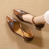 Мода НОВЫЕ Летние Женские Сандалии Обувь из Натуральной Кожи для Женщин Закрытый Носок Массивная Обувь Заостренный Носок Закрытая Пятка Сандалии Обувь Смешанного Цвета