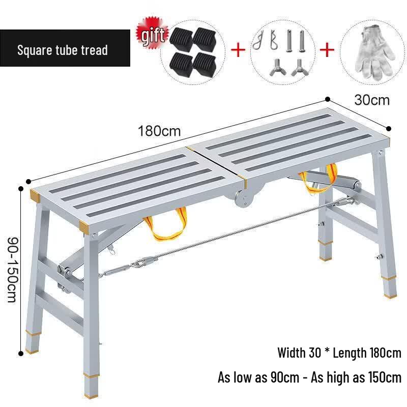 JINGGENG Folding Adjustable Work Platform Step Stool