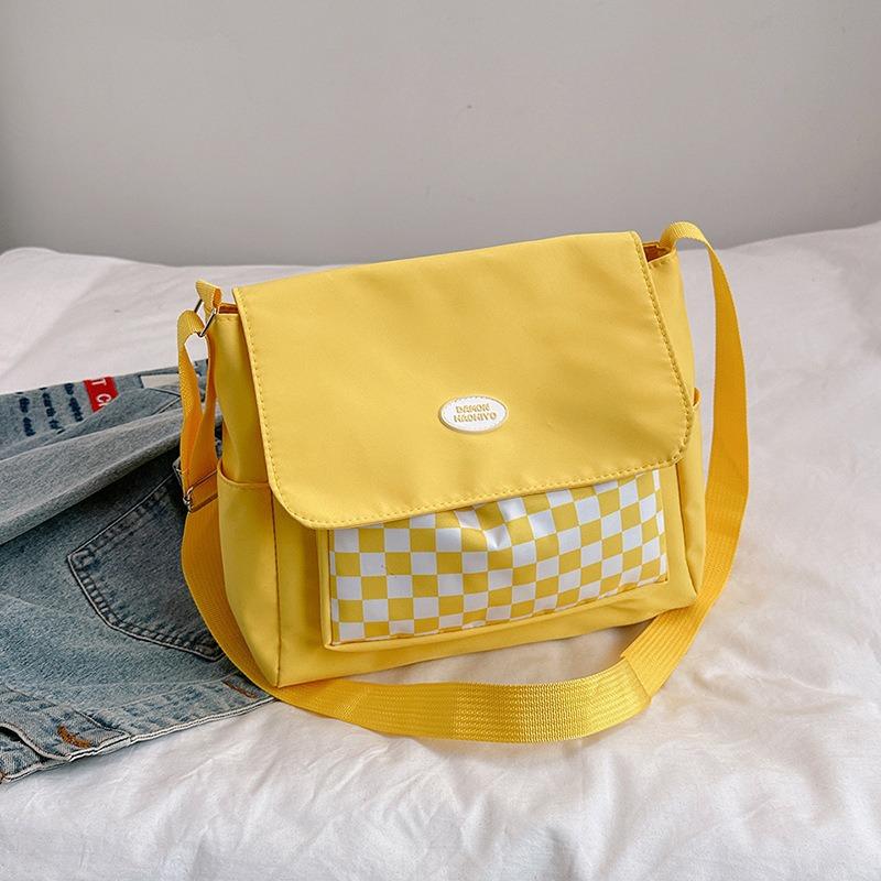 Большая вместительная сумка-мессенджер для поездок на работу, корейская клетчатая сумка, сумка через плечо для студенток, холщовая сумка для студентов