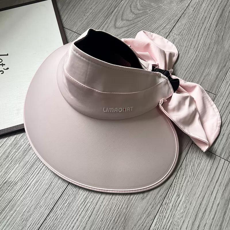 Big Eaves Sun Protection Hat Women's Summer Outdoor Neck Protection Sunshade Empty Top Hat UV Protection Wrap-around Folding Sun Hat