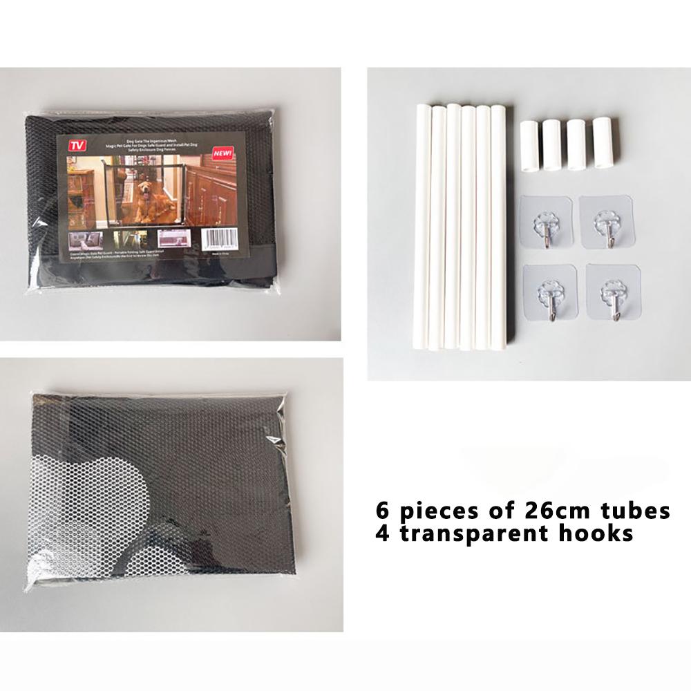 Ворота для собак для лестниц, ворота для домашних животных для дома, сетчатые ворота-ширма для дверных проемов, лестниц с 4 крючками, комнатный забор безопасности для собак