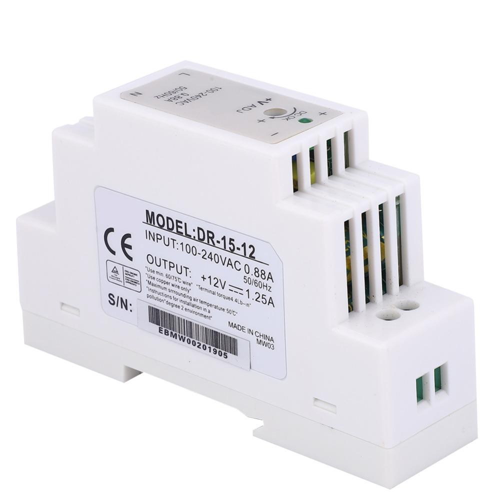 12V 1.25A 15W DIN Rail Power Supply DR-15-12 AC To DC Power Converter LED Strip