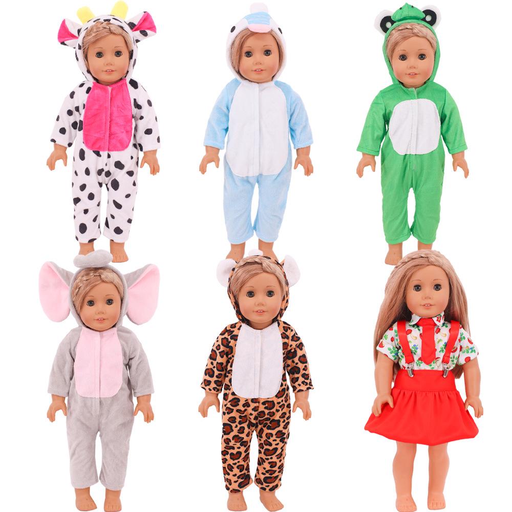 18-Inch American Doll Clothes: Cute Animal Hooded Robe Pajamas (43cm)