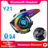 Y21 Мотоциклетные Наушники для Шлема Bluetooth 5.4 Водонепроницаемые Шумоподавляющие Наушники с FM-радио RGB Легкие Наушники для Шлема