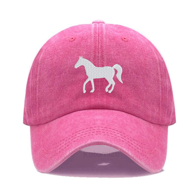 Women's Baseball Cap Men's Washed Cotton Horse Embroidery Dad Hat Sport Golf Caps For Man Sun Hats Dropshipping