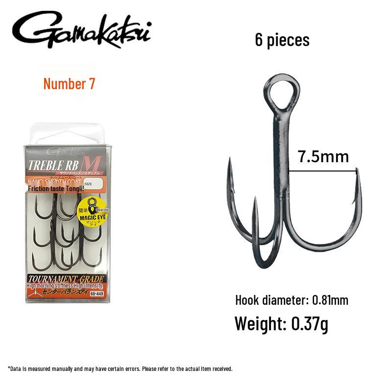 Gamakatsu Япония Тройник для Бассовой Рыбалки RB M – Крючок-Якорь для Жестких Приманок
