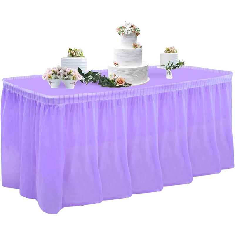 1PC Party Decor PE Table Skirt Disposable Table Cover Tablecloth Birthday Oilproof Rectangle