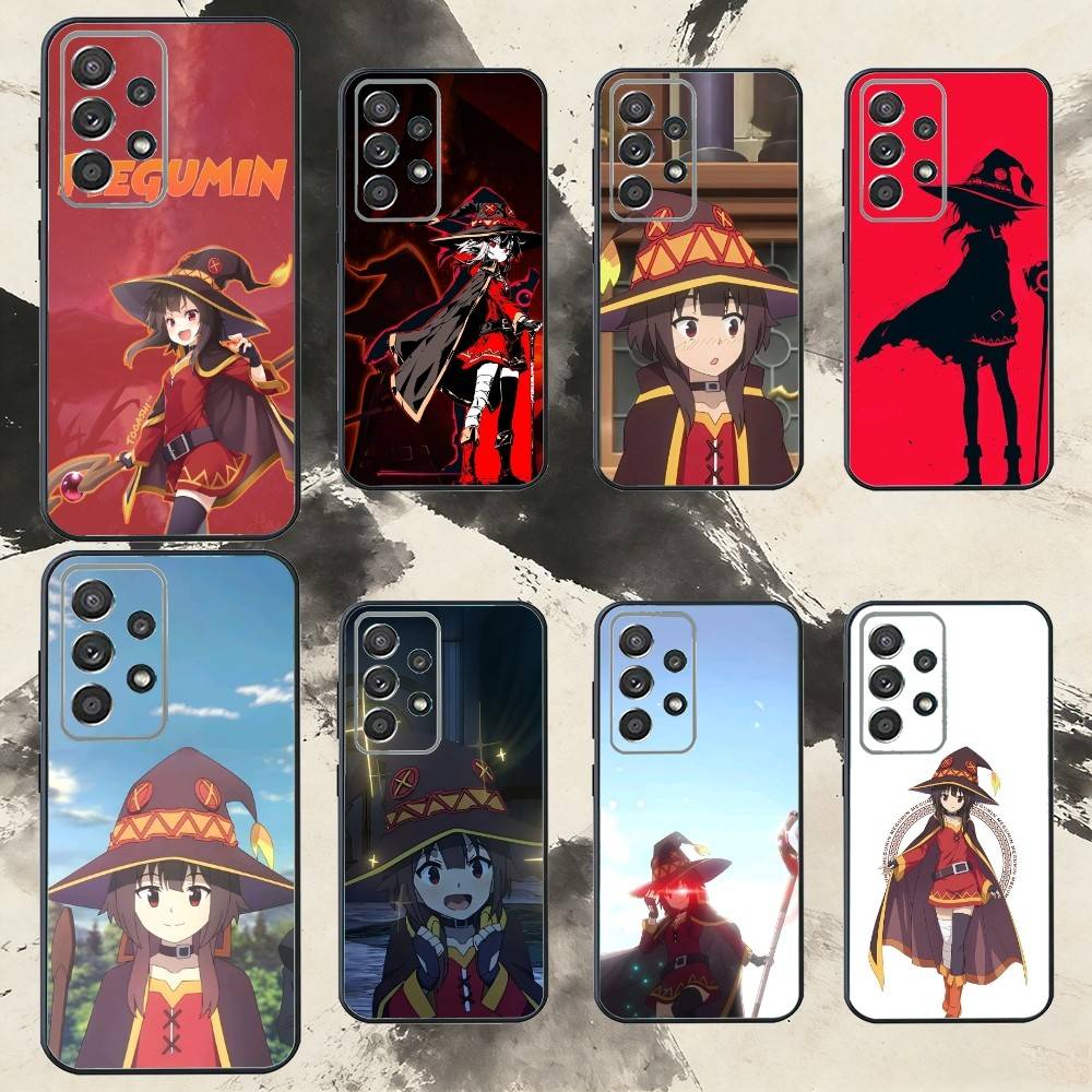 Чехол для телефона Megumin Anime K-KonoSuba Для Samsung S25,S24,S21,S22,S23,S30,Ultra,S20,Plus,Fe,Note,10,9,5G Черный Чехол