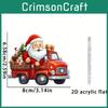 Claus Santa Drive Car Pendant With Acrylic Flat Surface For Christmas Gift