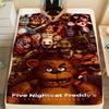 Плед к 4-й годовщине Five Nights at Freddy's - Уютный флисовый плед с изображением культовых аниматроников, включая Фредди Фазбеара, Клоу