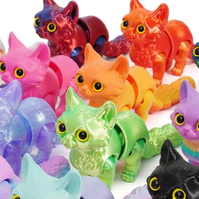 Миниатюрная фигурка милого кота, напечатанная на 3D-принтере, размером 12/16 см, для украшения гостиной, автомобиля, рабочего стола, дома, а также в качестве подарка для детей.