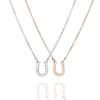 Pair Necklace Horseshoe Pendant Top Small Couple Necklace Stainless Steel 316L Pairing Matching Birthday Present Wedding Anniversary Metal
