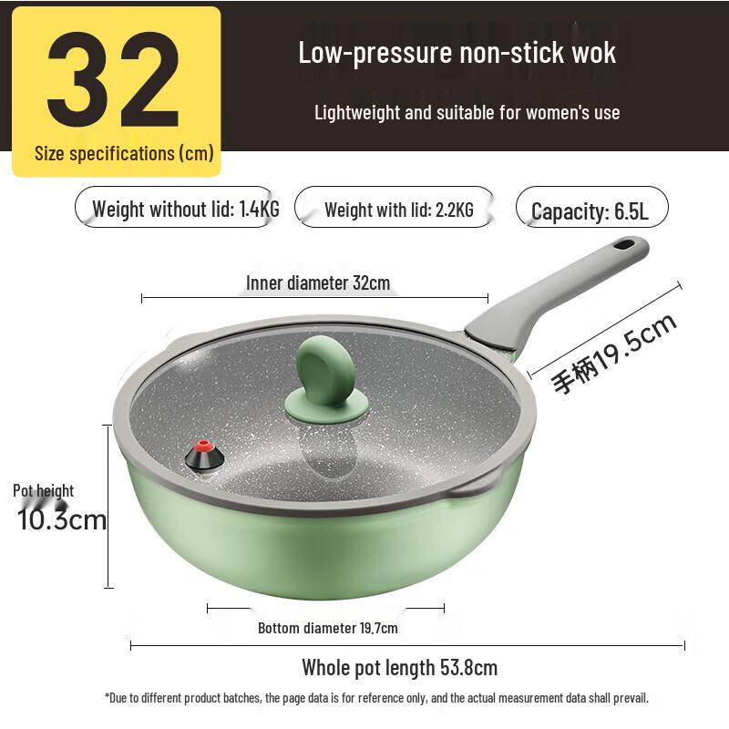 COOKER KING 32 см Вок с антипригарным покрытием из маifanского камня, микро-давление