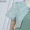 ZANZEA Женское летнее повседневное платье с коротким рукавом, пэчворк, имитация двойки
