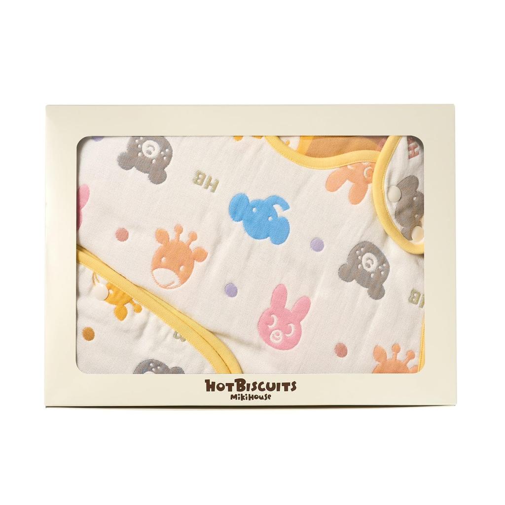 MIKI HOUSE HOT BISCUITS Gauze Sleeper Set for Boys and Baby One Size Fits Girls, & Kids, Multicolor, All, 74-9953-140
