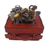 Nautical 12.7 Cm Sextant Brass With Beautiful Designer Leather Box, Kelvin Hugest London 1917 Sextant Antique Home Decor
