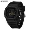 Sanda Multifunctional Waterproof Luminous Square Sport Watch - Fashionable Student Wristwatch