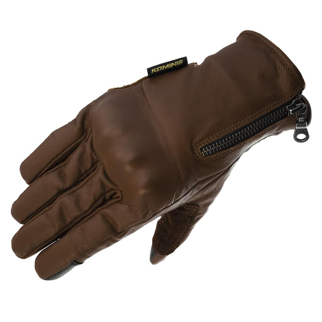 Komine Motorcycle Leather Winter Short Gloves Z Size M GK-850 - Series, Brown,