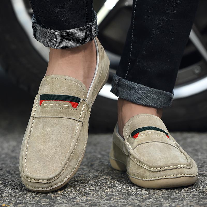 Мужские туфли лоферы из натуральной замши большого размера, повседневные туфли, мужские туфли для вождения, удобные мокасины, мужские туфли на плоской подошве