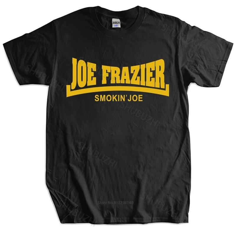 cotton tees JOE FRAZIER Smokin' Joe Boxing Legend Men's Cotton T-shirt Drop Shipping