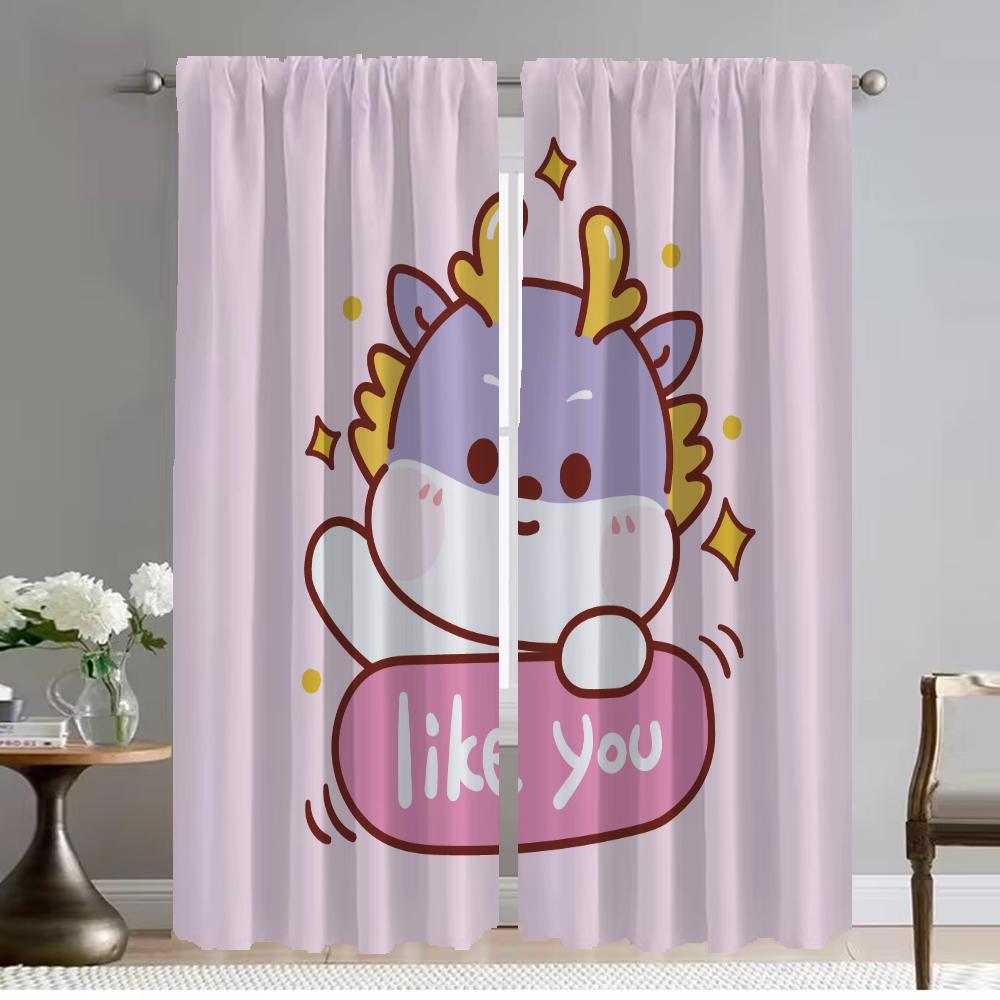 Шторы Little Wyvern для детской комнаты, шторы для окон, занавески для комнаты, 2 панели, тюль для спальни, украшение на Хэллоуин, гостиная