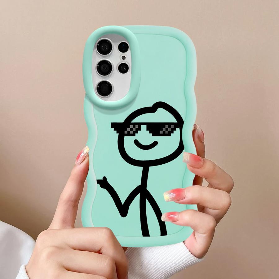 Крутой Чехол-Крышка для Телефона с Мягким Рисунком 'Cool Line People' для Samsung Galaxy S22 Ultra S24 S20 FE S21 S25 S23 Plus A25 A26 A34 A54 A35 A55 A24 A36