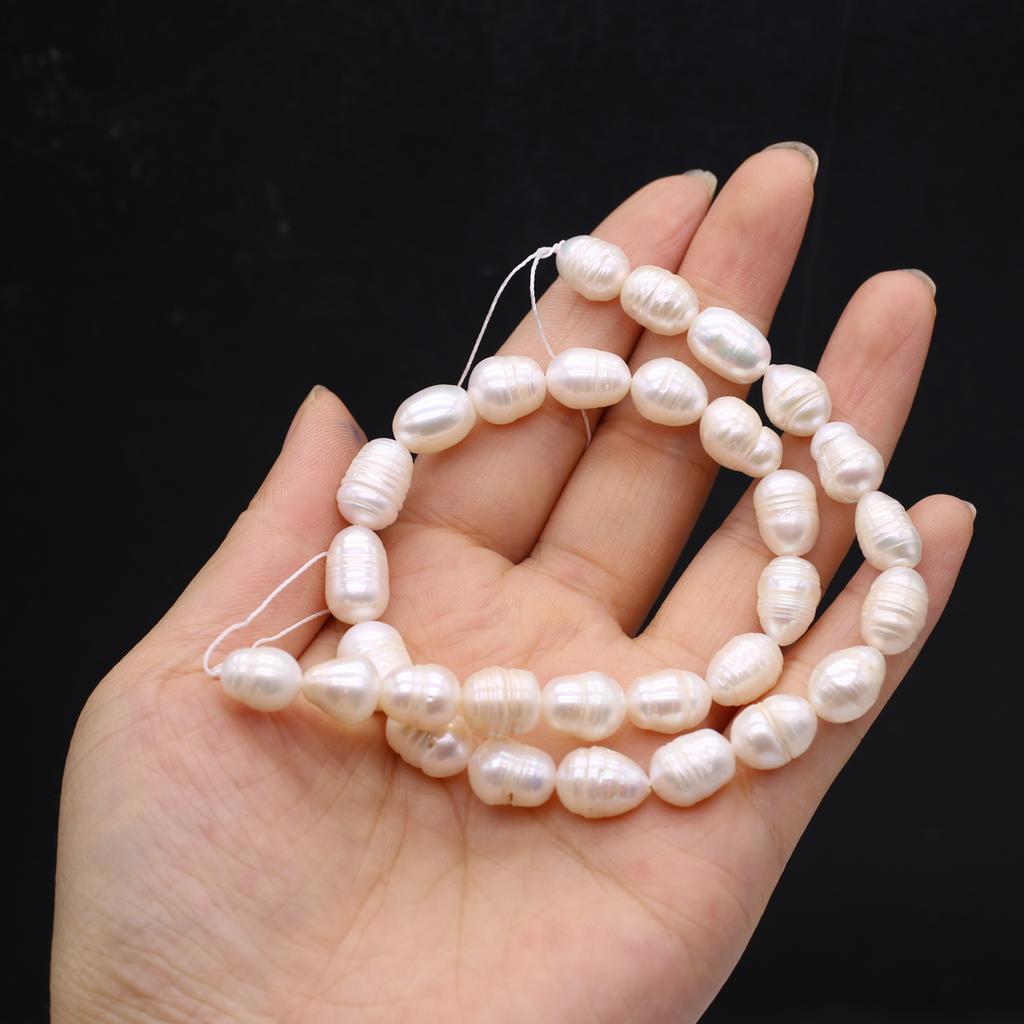 1 нить элегантные бусины из натурального жемчуга белые, уникальные роскошные бусины-разделители в форме риса для самостоятельного изготовления женского ожерелья, браслета на щиколотку, аксессуаров 36 см