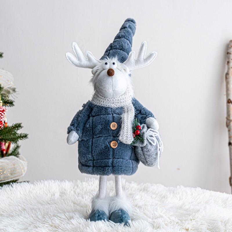 Christmas Reindeer Plush Toy Decorative Figure Holiday Window Display Home Party Ornament