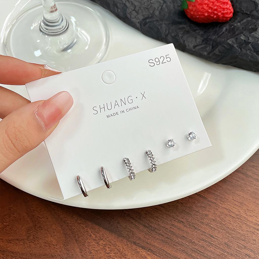 1 Set New Fashion Metal Circle Drop Small Earrings For Women Trend Pendant Set Jewelry Gifts