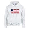 Sweat à capuche - PIXELFORMA - Drapeau du Liberia - Белый - Длинные маншки - Col capuche