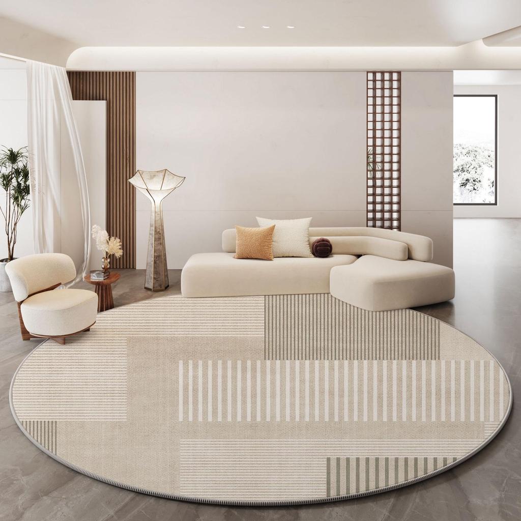Круглый ковер Velvet Cream — нескользящий, роскошный французский стиль для гостиной и спальни