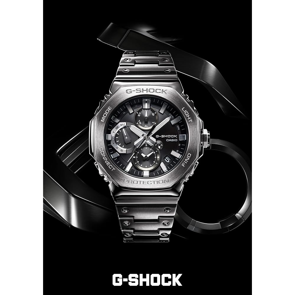 Casio G-Shock Полностью металлический Хронограф Bluetooth Tough Solar Мужские часы Серебристые