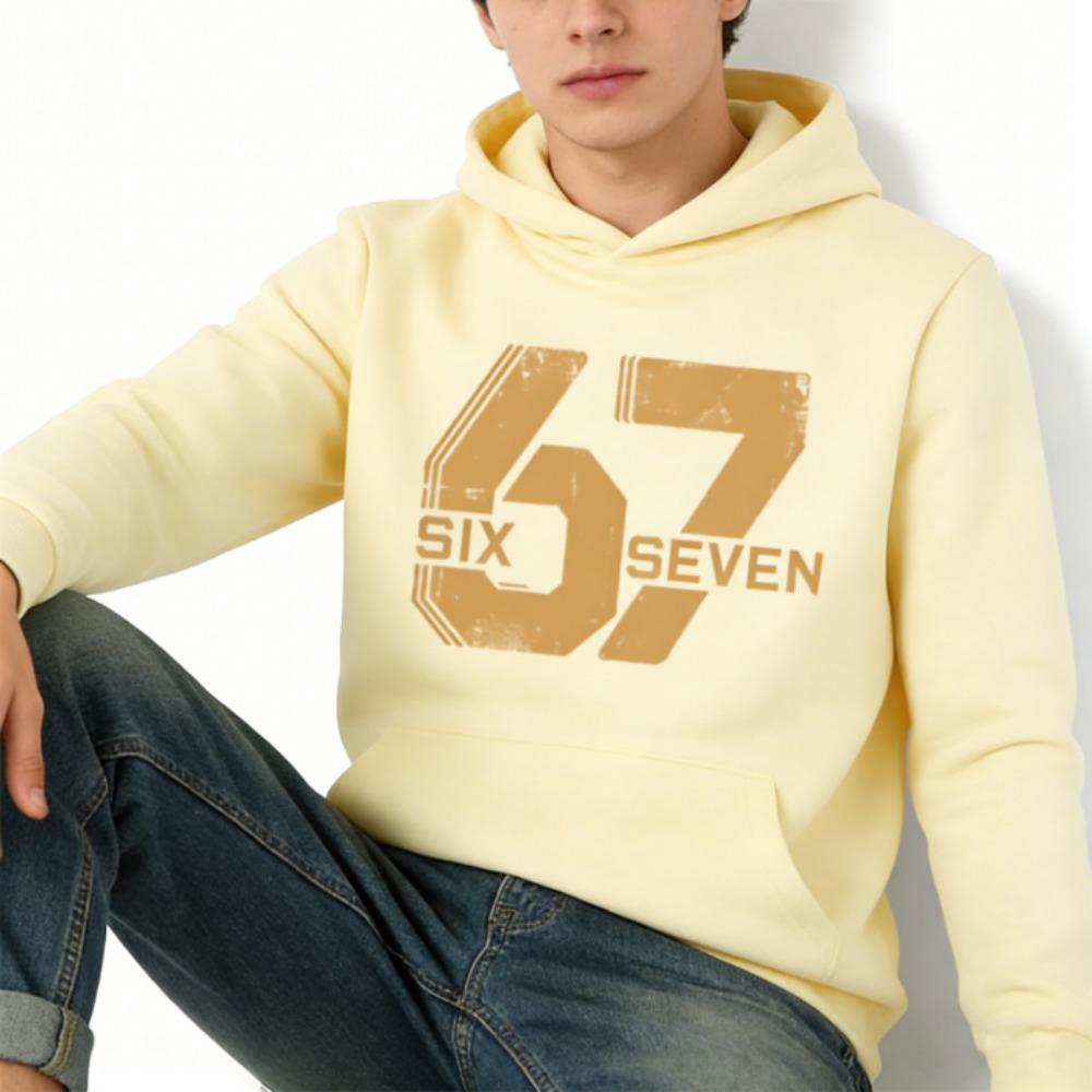 Spring Europe and America Fashion 67 Gradient Print Hoodies Men Women Long Sleeve Pullover Casual Hoodies Sweatshirt Clothing